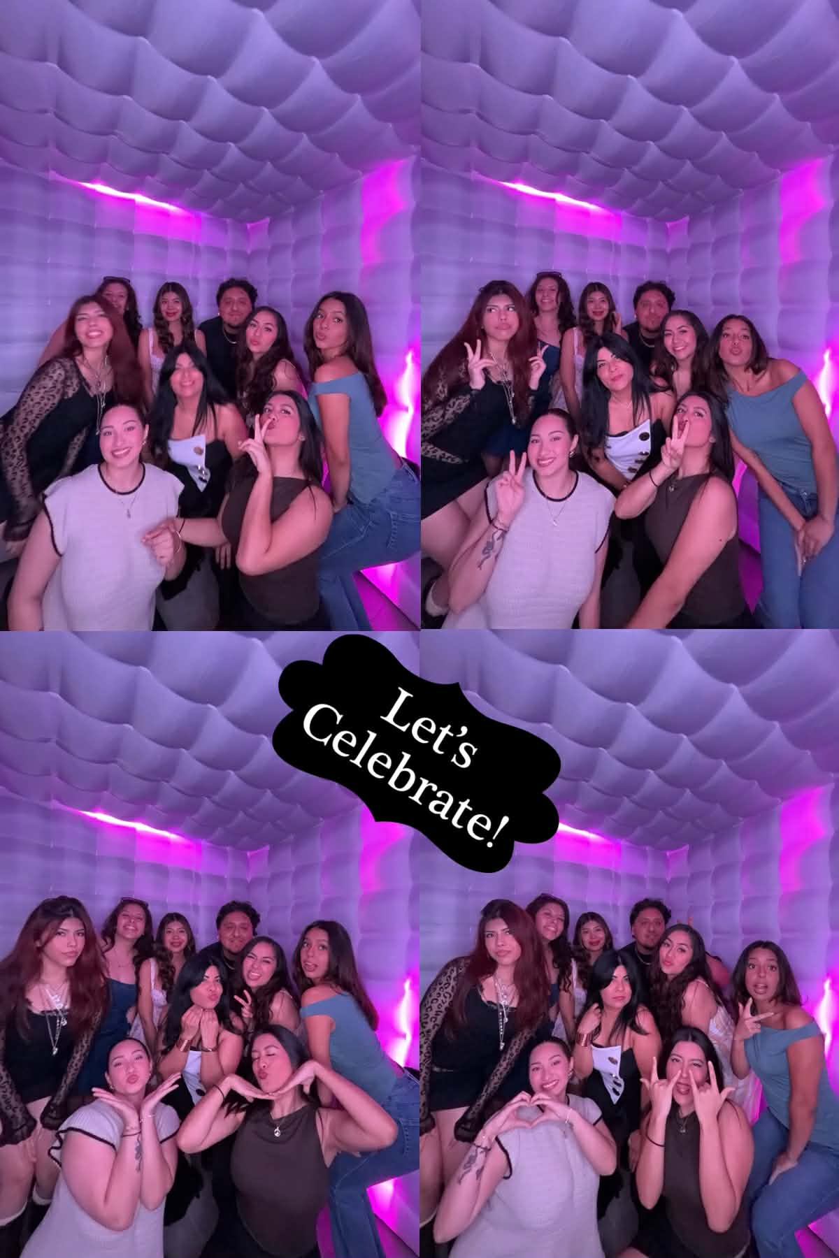 Tampa quinceañera photobooth setup with custom backdrop